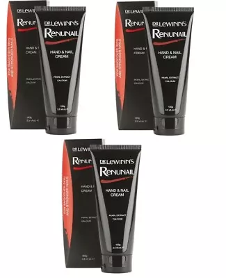 £9.99 • Buy 3x Dr Lewinns Renunail Hand & Nail Cream - 100g - New & Sealed - Fast Shipping