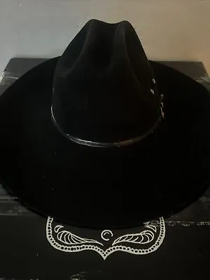 Vintage Bailey Black Cowboy Western Hat 5X  Made In USA Size 7 1/8 NEVER WORN • $119.99