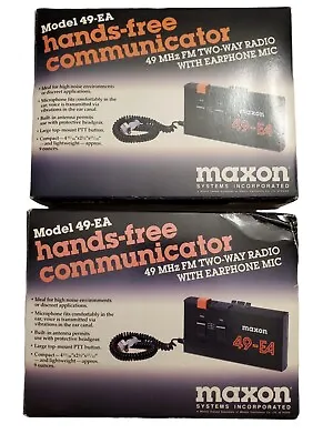 LOT OF 2 Vtg Maxon 49-EA FM 2-Way Radio Hands Free Communicators Walkie-Talkie  • $34.95