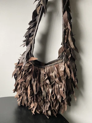 £39.99 • Buy Leather Cross Body Bohemian Boho Fringe Bag Hippie Brown Tassel