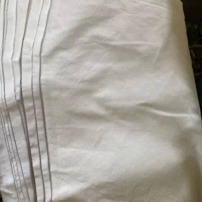 Restoration Hardware Italian Tipped Satin Stitch Full Flat Sheet White • $99