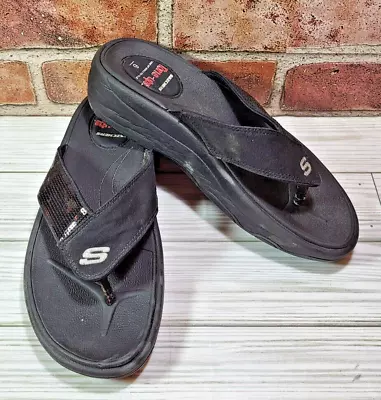 Skechers Tone Ups Black Flip Flop Thong Sandals Shoes Womens Size 6 • $20.99