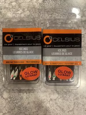 2 Packs 10 Total Pieces Celsius Glow Ice Fishing Jigs • $8.99