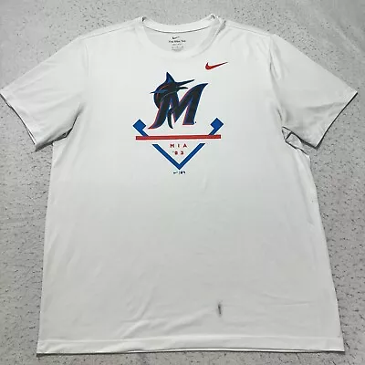 Nike MLB Miami Marlins Men's XL Dri Fit Short Sleeve Athletic Graphic T Shirt • $13.49