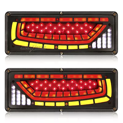 2x 12v Truck Led Sequential Rear Turn Signal Light Tail Stop Driving Trailer Ute • $38.99