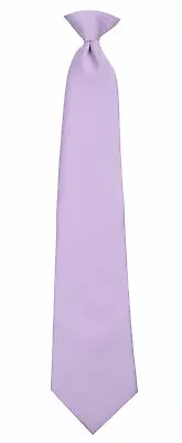 Men's Lilac Big & Tall Solid XL Clip-On Necktie Business Formals Weddings Proms • $15.95