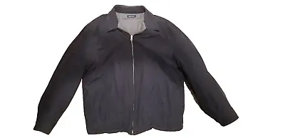 Vintage Nautica Jacket Men’s Large Reversible Gray And Dark Blue Wool Cotton • $34.17