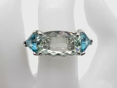 Vintage 1950s $12000 15ct Natural Blue Zircon Aquamarine Platinum Band Ring 10g • $2350