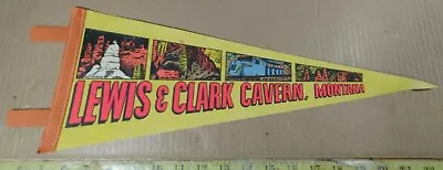 Vintage Lewis & Clark Caverns Montana Felt Pennant 17.5  {cm684} • $15