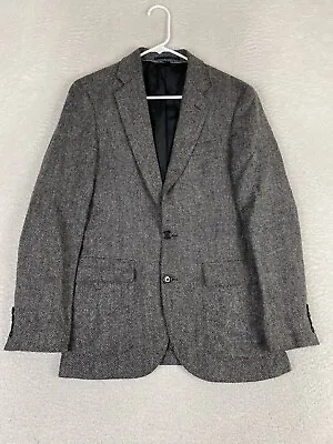 J Crew Ludlow Slim Herringbone Moon Jacket Blazer 36S Gray Wool British • $84.88