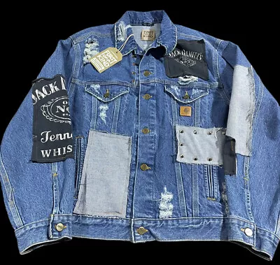 Furst Of A Kind Jack Daniels Denim Jacket Studded Carhartt Reworked  • $269.77