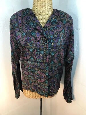 $38.95 • Buy Sportscraft Vintage Colourful Abstract Lightweight Rayon Double Breast Jacket 14