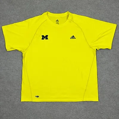 Michigan Wolverines Shirt Adults Large Yellow Short Sleeve Lightweight Adidas • $6.98