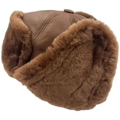 Mens Womens  FUR SHEEPSKIN SHEARLING LEATHERS Hat Trapper Ushanka Hunting S-3XL • $39