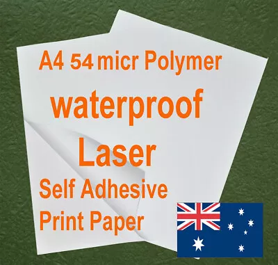 15 X A4 54micr Polymer Waterproof Self Adhesive Label Laser Print Sticker Paper • $12