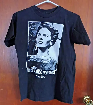 FRIDA KAHLO Mexican Painter Artist Great Large 12  Face Logo Black T Shirt • $14.95