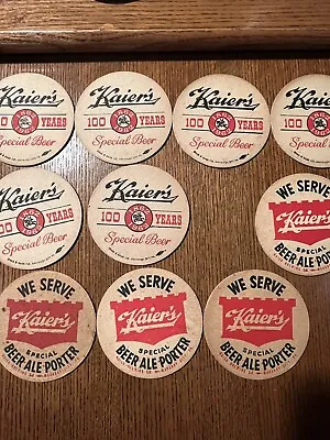 (10) Old Kaier’s Beer Coasters Mahanoy City Pa Circa 1960’s • $7