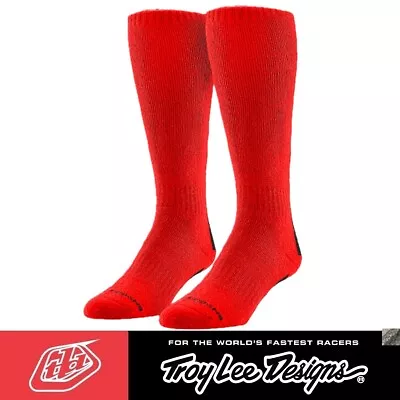 Troy Lee Designs MOTOCROSS SOCKS- Coolmax MX Boot Socks - Holeshot Red UK7 - UK9 • $19.91