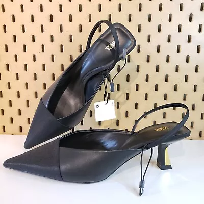 Zara Slingback Kitten Heels Pointed Toe 40/9 • $48