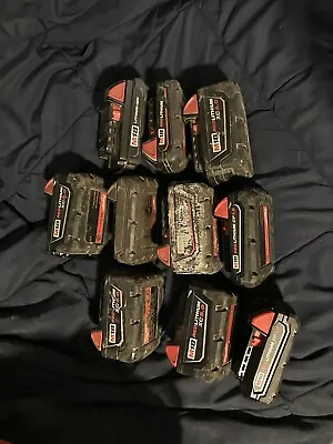Mixed Lot Of 10 Milwaukee M18 Batteries FOR PARTS BROKEN READ • $147.89