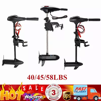 Marine Electric Boat Kayak Motor Outboard Trolling Motor Engine 12V 40/45/58LBS • $103