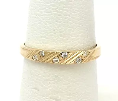 Style Crest 14K Gold Diamond Milgrain Wedding Anniversary Band Ring • $189.05