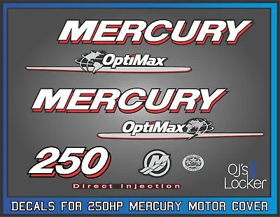 Mercury Optimax 250hp Decal Kit - Outboard Engine Replacement Die-Cut Stickers • $60.88