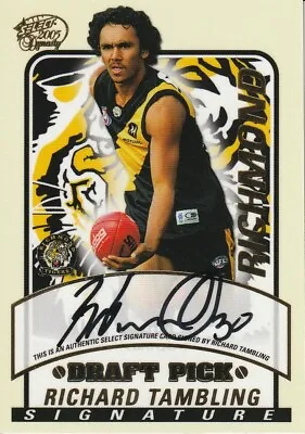 2005 Select AFL Dynasty Card Draft Pick Signature DS4 Tambling Richmond #395 • $25