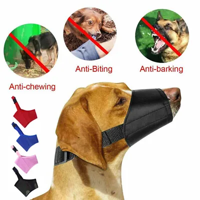 £2.51 • Buy 1PC Adjustable Breathable Soft Mouth Muzzle Pet Mouth Anti Bark Bite For Pet DOG