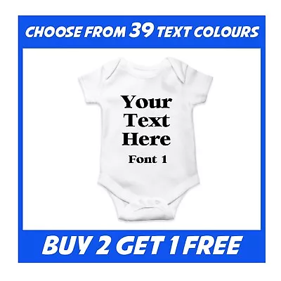 Personalised Baby Grow Vest Bodysuit Baby Shower Present Boy Christmas Girl Gift • £5.49