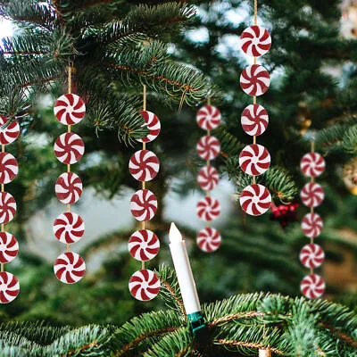 30Pc 3D Christmas Candy Cane Pendant Hanging Ornament Xmas Tree Party Decoration • £3.98