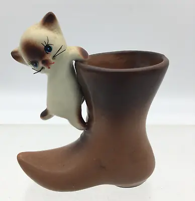 $14.95 • Buy Vintage Lego Japan Siamese Cat/Kitten Boot ToothPick Holder Bud Vase Kitsch