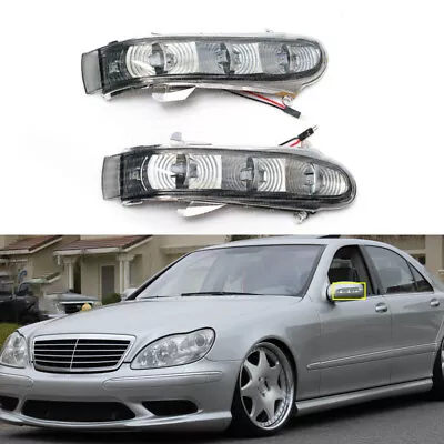 For Mercedes Benz W220 W215 S/CL Pair Side Mirror Turn Signal Light Smoky Len • $26.21