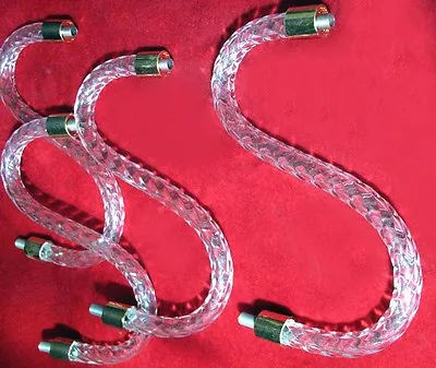 Set Of 4 -  8  ELEGANT CLEaR LUCITE ACRYLIC CHANDELIER ROPE ARMS GOLD ACCENT • $36