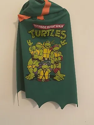 Vintage TMNT Teenage Mutant Ninja Turtles Cape / Mask Orange Michelangelo 80’s • $26.97