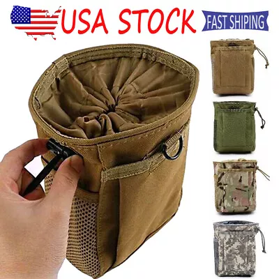 Military Drawstring Mag Pouch Tactical Utility Pouch Waist Bag Molle Dump Pouch • $10.99