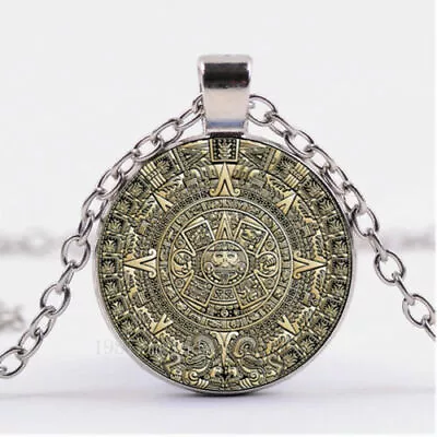 MAYAN CALENDAR AZTEC INCA Pendant 20  Sterling Silver 925 Necklace Men Women • $19.89