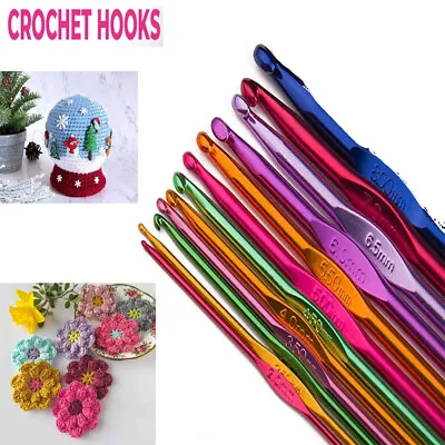£3.47 • Buy 12 Pcs Multi Crochet Set Knitting Needles Aluminum Handle For Arthritic Hands