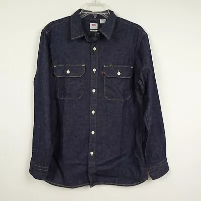 Levi's Denim Shirt Men's Size S Blue Cotton Hemp Blend Jackson Worker Relaxed • $39.99