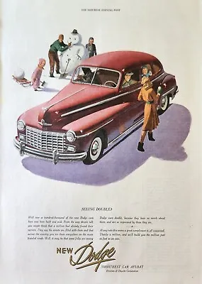 1947 Dodge Smoothest Red CAR Vintage Ad Seeing Double • $9.95