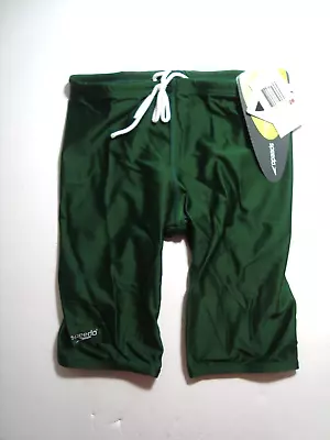 Speedo Men's Hunter Green Core Solid Nylon/Lycra Jammer Swimsuit NWT Size 28 • $14