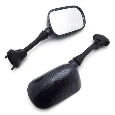 $27.42 • Buy 2005-2008 ZX-6R 636 ZX6RR Carbon Fiber Side Racing Mirrors For Kawasaki Ninja