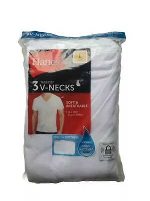 Hanes 3 Tagless V-NECKS L/G  • $15.99