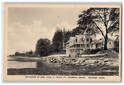 1939 Residence Of Mrs. Thos. J Falls Exterior Milford Connecticut CT Postcard • $14.98