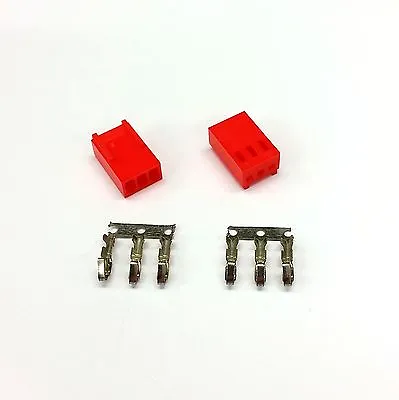 Pk Of 2 - Female 3 Pin Fan Power Connector - Red Inc Pins • £1.79