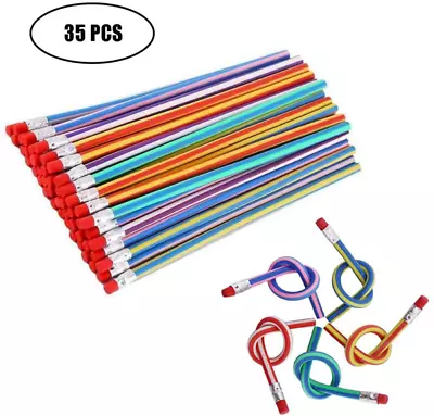 35 PCS Flexible Soft Pencil Magic Bend Pencils With Eraser For Kids Students Gif • $8.98