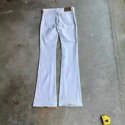 Girls Y2k 2000s Von Dutch Skinny Super Low Waisted White Flare Pants  • $80