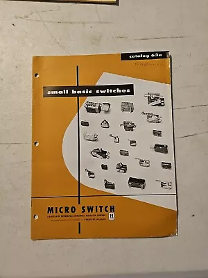 Vintage 1960's Micro Switch Small Basic Switches Brochure. Catalog 63A • $10.36