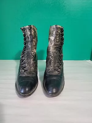 Antique TOC Victorian Leather Button Up Boots Witch's Shoes Size ? 🧹  • $24.25