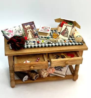 Artisan 1:12 Sewing Table Dollhouse Miniature Furniture Signed Taylor Jade • $64.88